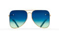Blue aviator Model 1. Golden metal frame
