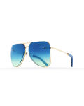 Light blue aviator Model 1. Golden metal frame
