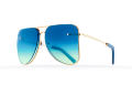 Light blue aviator Model 1. Golden metal frame