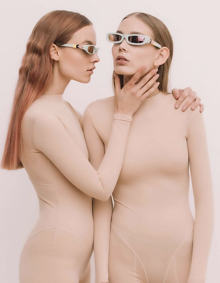 FAKBYFAK x Pilar Zeta  SHARP. Sunglasses. Glossy Mint & Mirrored Pink Code: FBF-14-01-04