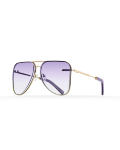 Lilac gradient aviator Model 1. Golden metal frame