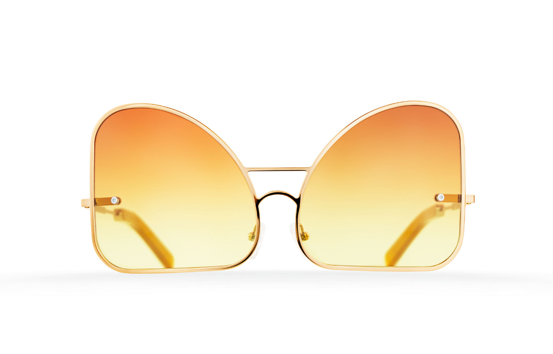 FAKBYFAK  Inverted yellow gradient lenses aviator Model 2. Golden metal frame Code: FBF-07-02-02