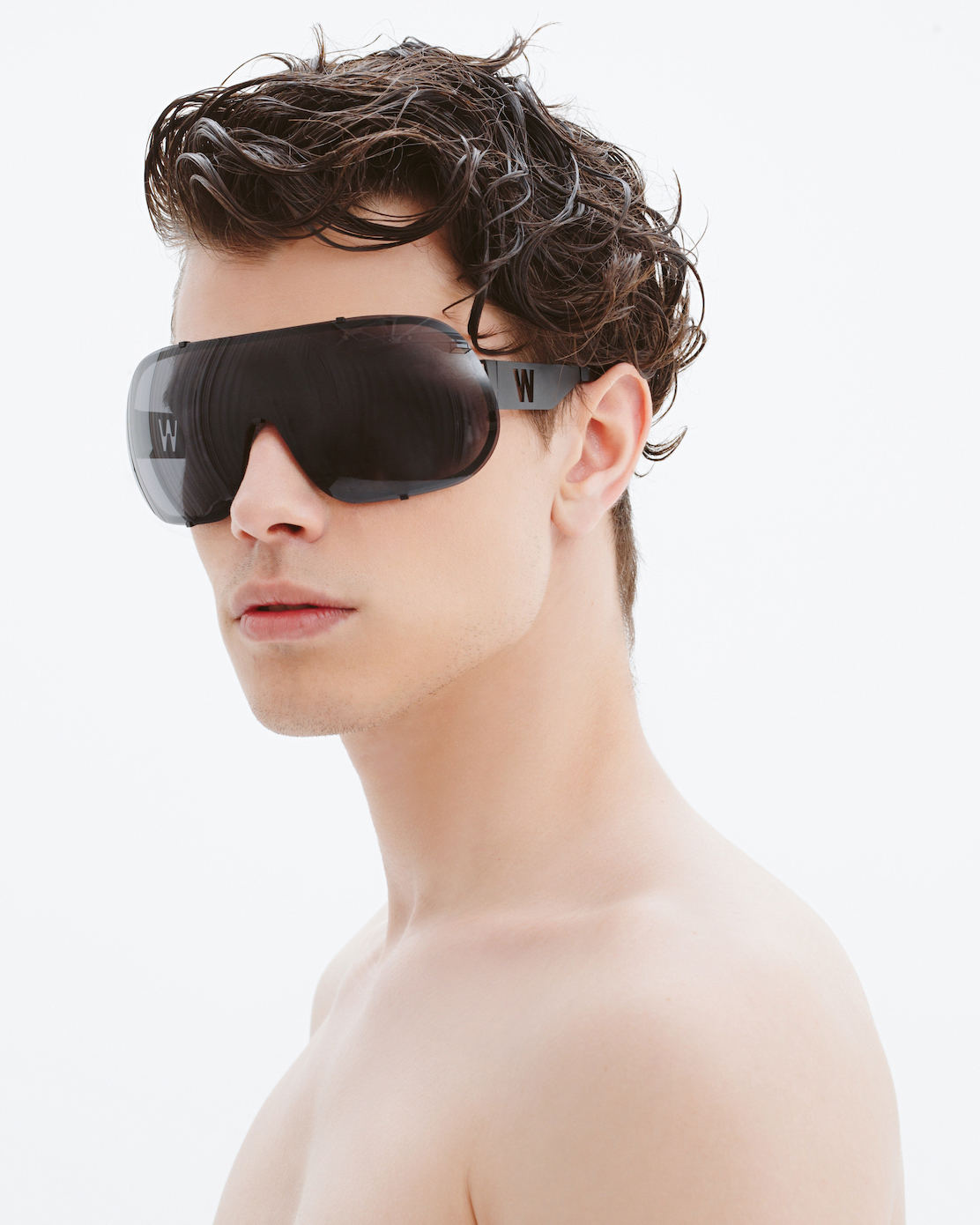 FAKBYFAK x Walter Van Beirendonck  BlitZ Solar Shield Sunglasses. Black Code: FBF-23-01-02