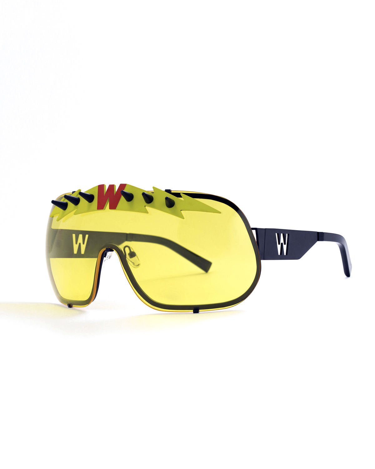 FAKBYFAK x Walter Van Beirendonck  BlitZ Solar Shield Sunglasses. Yellow & Neon Lightning Code: FBF-23-01-05