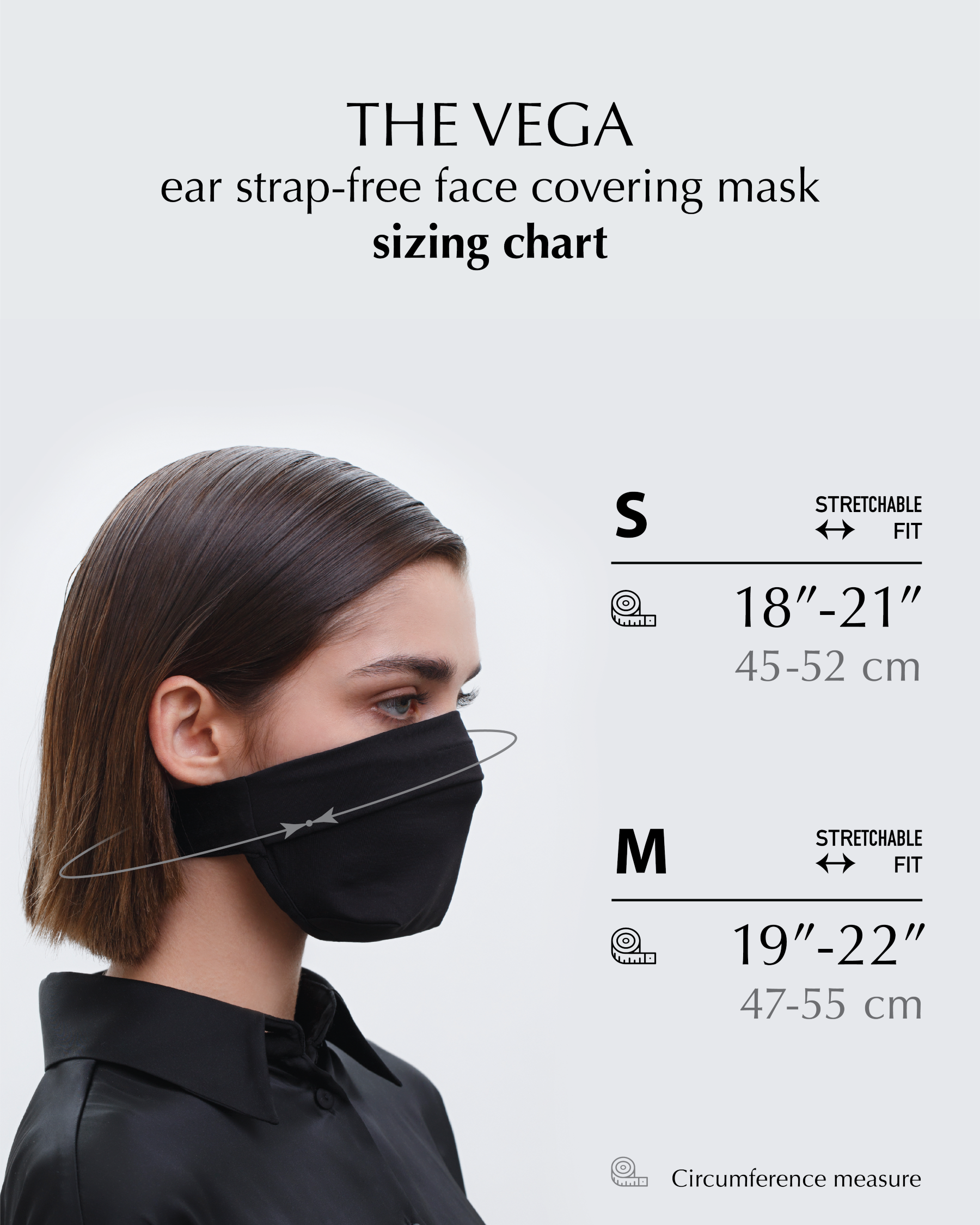 FAKBYFAK  The Vega. Ear Strap-Free High-End Protective Antibacterial (ATB-UV+) Face Mask. Black Code: FBF-42101-01