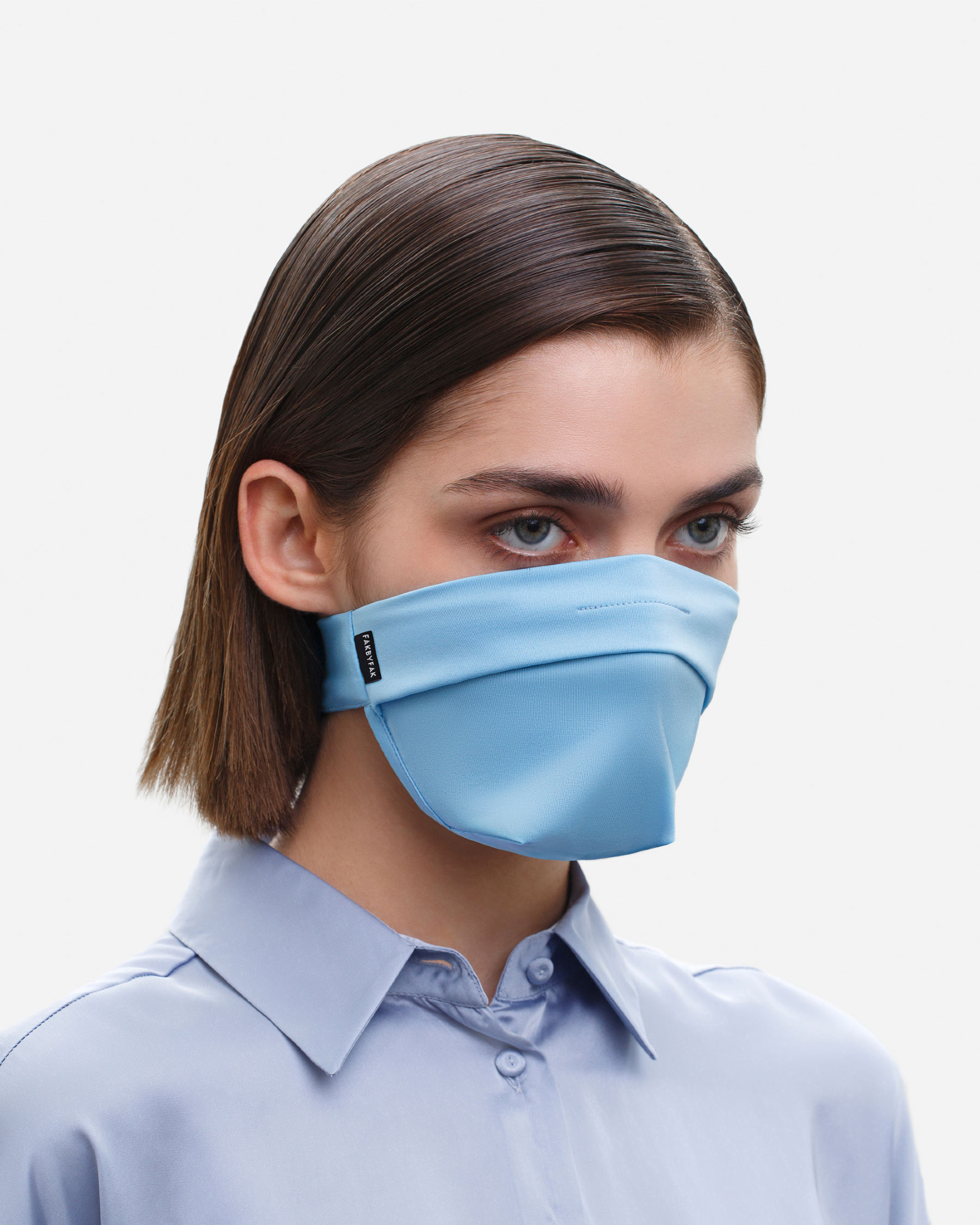 FAKBYFAK  The Vega. Ear Strap-Free High-End Protective Antibacterial (ATB-UV+) Face Mask. Light Blue Code: FBF-42101-05