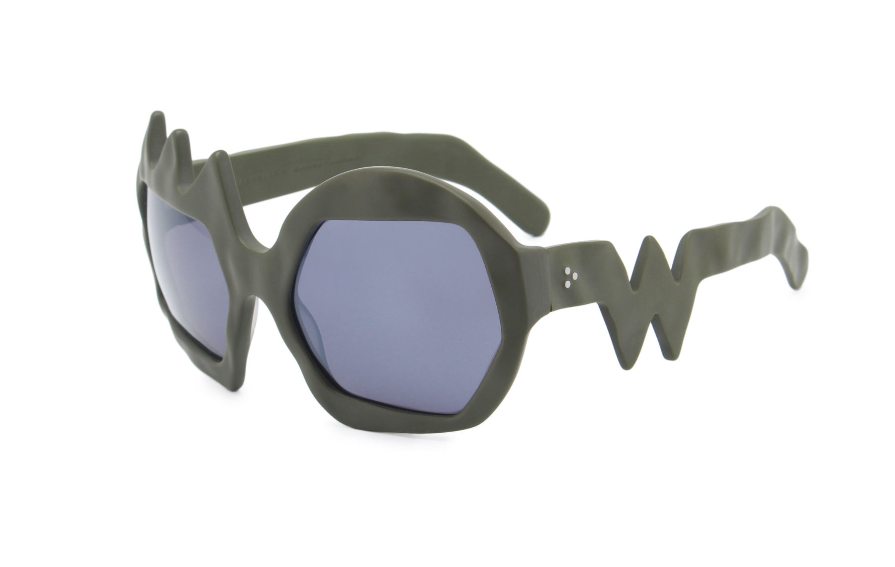FAKBYFAK x Walter Van Beirendonck  Lightning Sunglasses. Military Green Code: FBF-09-11-04