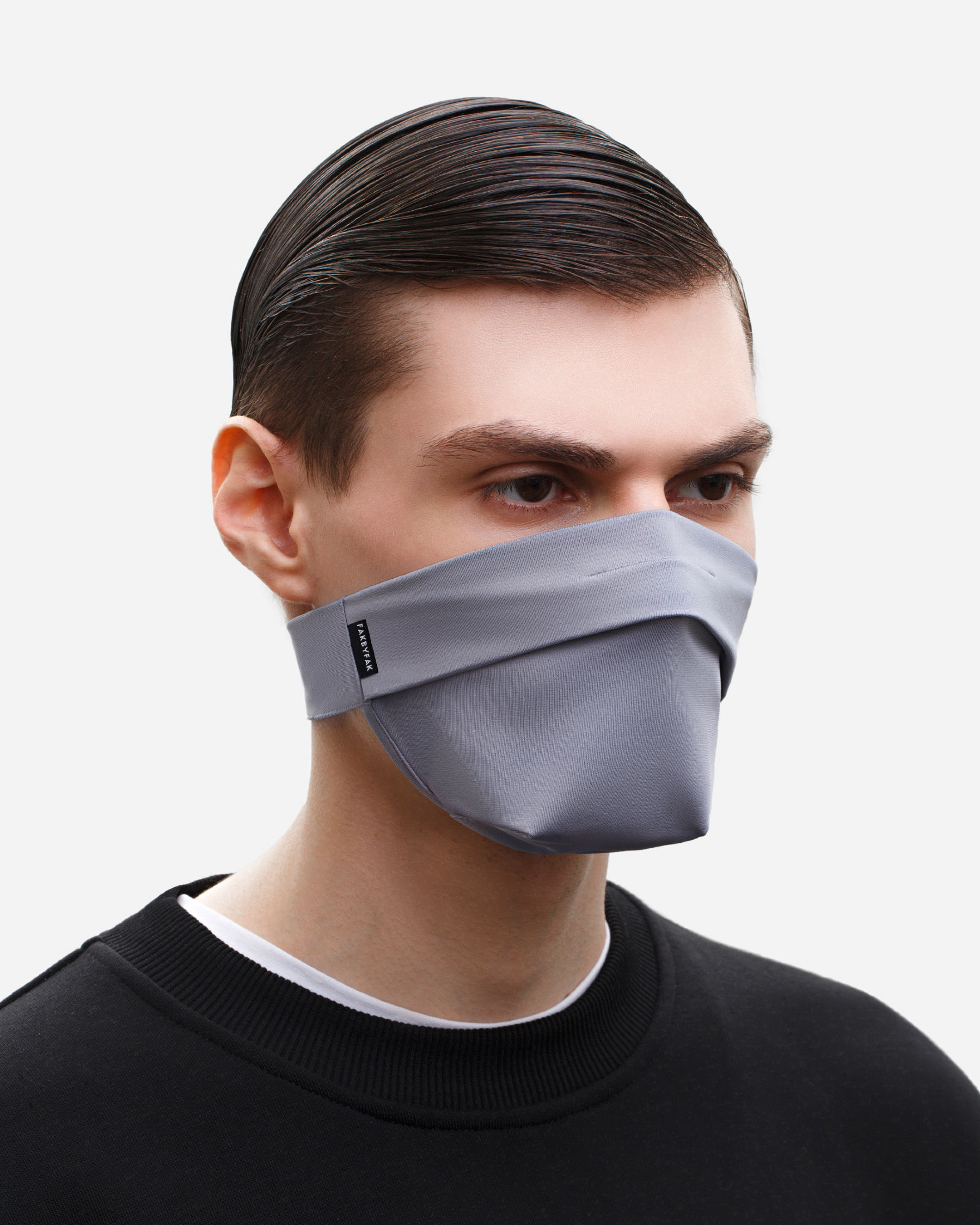 FAKBYFAK  The Vega. Ear Strap-Free High-End Protective Antibacterial (ATB-UV+) Face Mask. Grey Code: FBF-42101-73